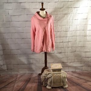 Sundance 100% Linen Long Sleeve Blouse in Pink